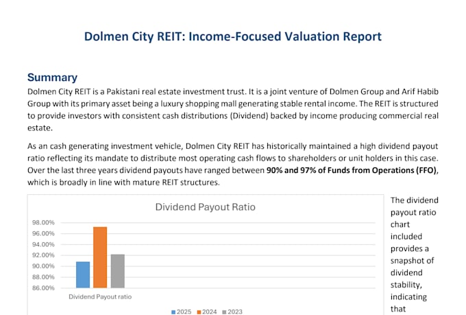 do a professional reit and real estate valuation